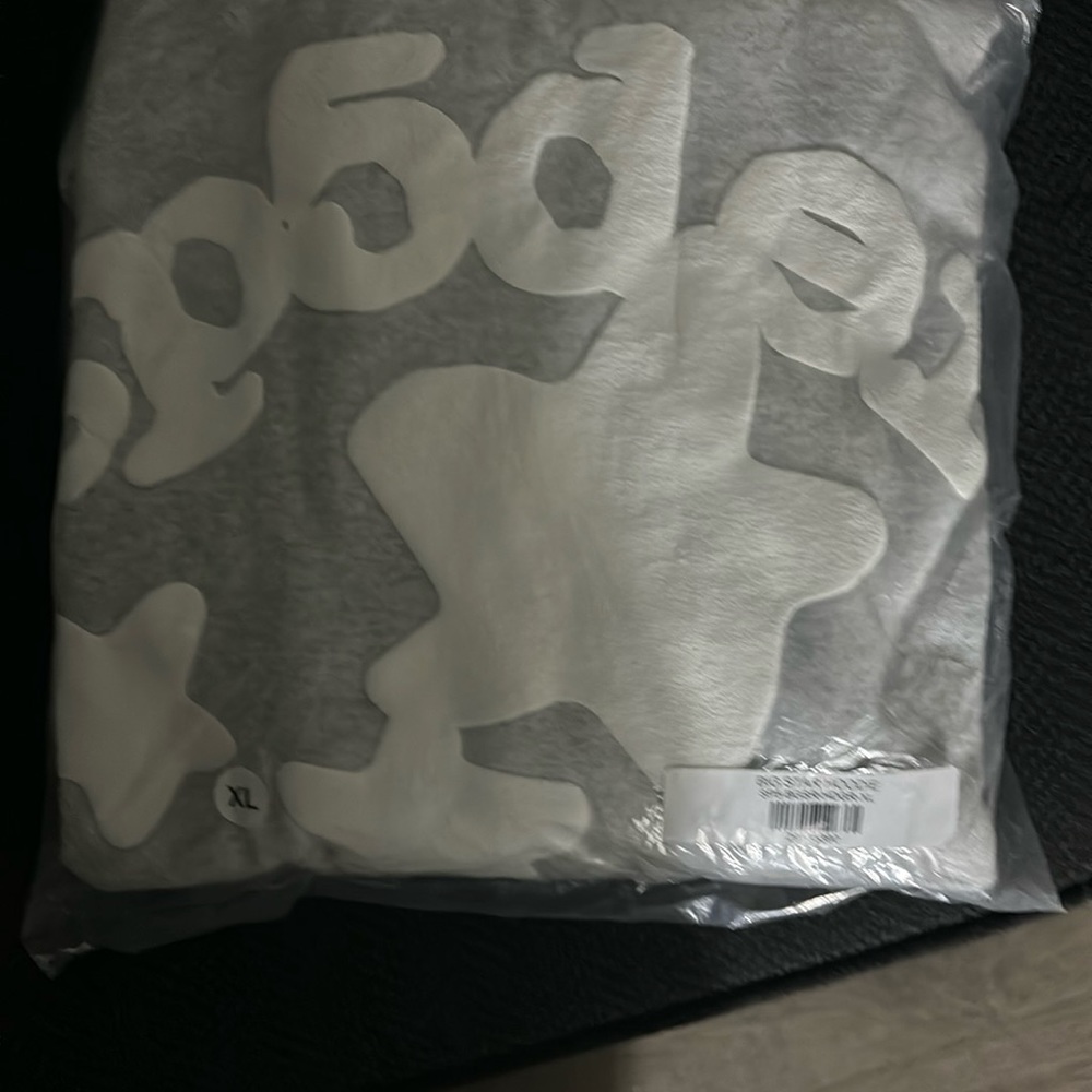 100% authentic need proof text me grey hoodie Sp5der